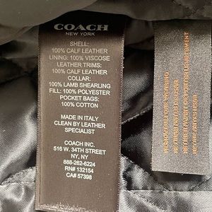 Coach leather jacket with shearling collar - Medium